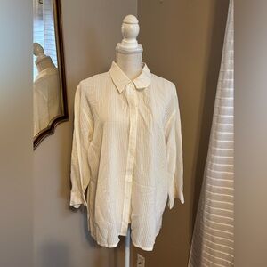 Chico’s Design Crinkle Blouse Sz 3